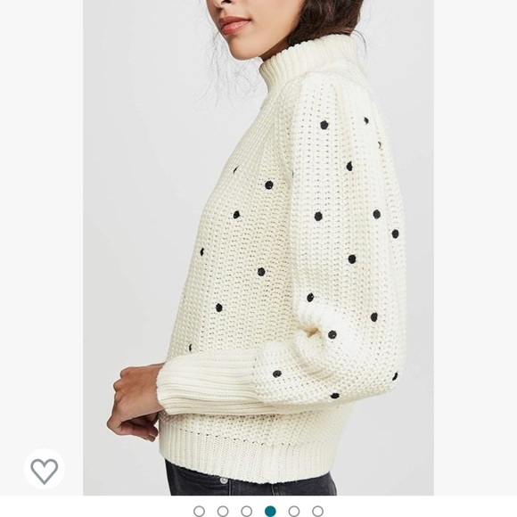 English Factory Smocked Polka Dot Embroidered Sweater M - Picture 4 of 11